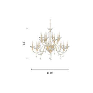 Lampada a sospensione Roxanne 16 Disegno tecnico ondaluce luceledcom