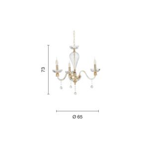 Lampada a sospensione Roxanne 3 Disegno tecnico ondaluce luceledcom