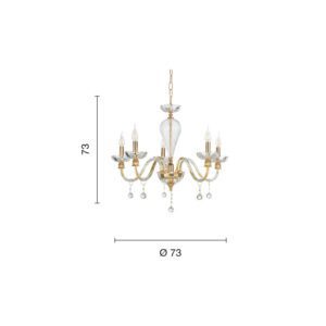 Lampada a sospensione Roxanne 5 Disegno tecnico ondaluce luceledcom