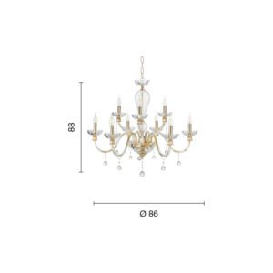 Lampada a sospensione Roxanne 9 Disegno tecnico ondaluce luceledcom