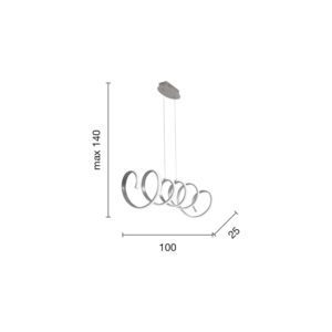Lampada a sospensione Scia Disegno tecnico Ondaluce luceledcom