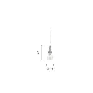 Lampada a sospensione singola Trento disegno tecnico Ondaluce luceledcom