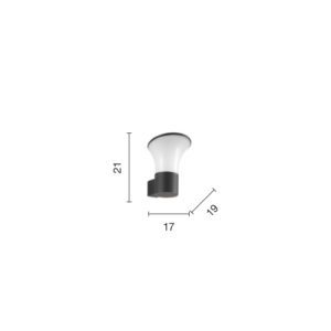 Lampada da parete Ares Disegno tecnico Ondaluce luceledcom