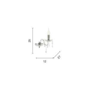 Lampada da parete Dallas 1 Disegno tecnico Ondaluce luceledcom