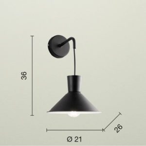 Lampada da parete Elio Disegno tecnico Ondaluce luceledcom