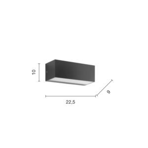Lampada da parete Falco Disegno tecnico Ondaluce luceledcom