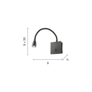 Lampada da parete Fall Disegno tecnico Ondaluce luceledcom
