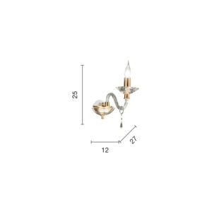Lampada da parete Fiamma 1 Disegno tecnico Ondaluce luceledcom