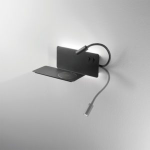 Lampada da parete Flat Nero Ondaluce luceledcom