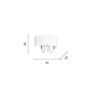 Lampada da parete Leira Disegno tecnico Ondaluce luceledcom