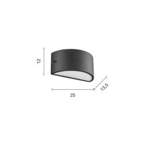 Lampada da parete Linus Disegno tecnico Ondaluce luceledcom