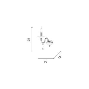 Lampada da parete Livia_1 Disegno tecnico Ondaluce luceledcom