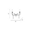 Lampada da parete Livia_2 Disegno tecnico Ondaluce luceledcom