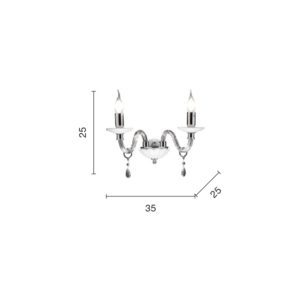 Lampada da parete Livia_2 Disegno tecnico Ondaluce luceledcom
