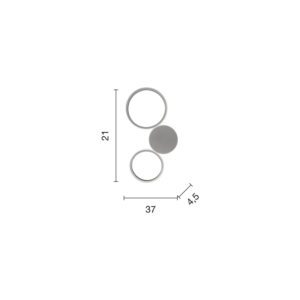 Lampada da parete Pois Disegno tecnico Ondaluce luceledcom