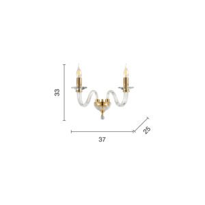 Lampada da parete Ravel 2 Disegno tecnico Ondaluce luceledcom