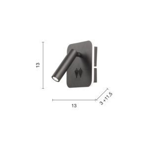 Lampada da parete Sella Q Disegno tecnico Ondaluce luceledcom