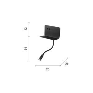 Lampada da parete Stan Disegno tecnico Ondaluce luceledcom
