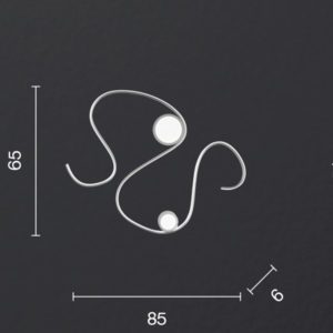 Lampada da soffitto 80 Snake Disegno tecnico Ondaluce luceledcom