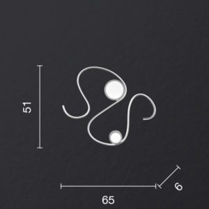 Lampada da soffitto Snake 65 Disegno tecnico Ondaluce luceledcom