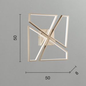 Lampada da soffitto Square GR Disegno tecnico ondaluce luceledcom