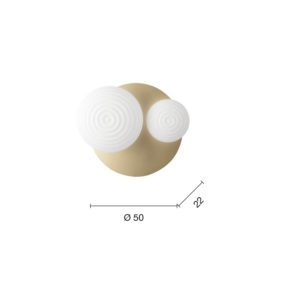 Lampada da soffitto Tondo 2 Disegno tecnico Ondaluce luceledcom