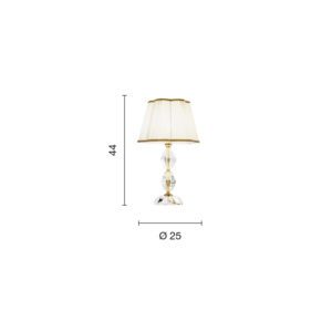 Lampada da tavolo Brigida LT Disegno tecnico Ondaluce luceledcom
