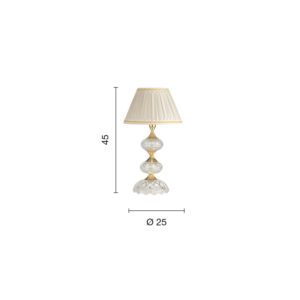 Lampada da tavolo Dallas LT Disegno tecnico Ondaluce luceledcom