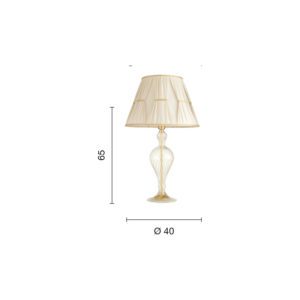 Lampada da tavolo Roxanne LG Disegno tecnico Ondaluce luceledcom
