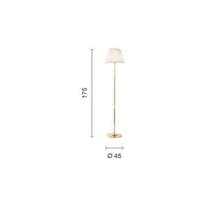 Lampada da terra Brigida Disegno tecnico Ondaluce luceledcom