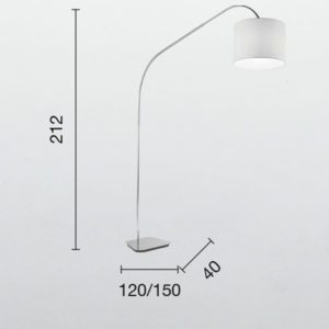 Lampada da terra Glam Disegno tecnico Ondaluce luceledcom