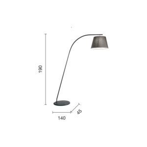 Lampada da terra Gru Disegno tecnico Ondaluce luceledcom