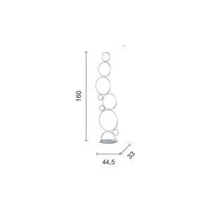 Lampada da terra Pois Disegno tecnico Ondaluce luceledcom