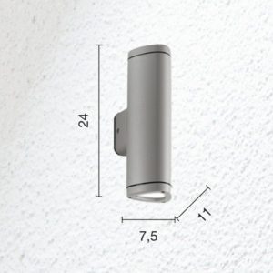 Lampada da parete Rav Biemissione Disegno tecnico Ondaluce luceledcom