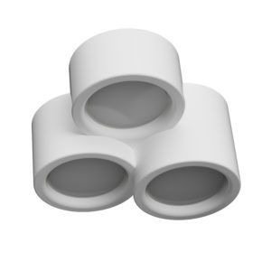Plafoniera cilindrica per 3 lampadine GX53 da soffitto