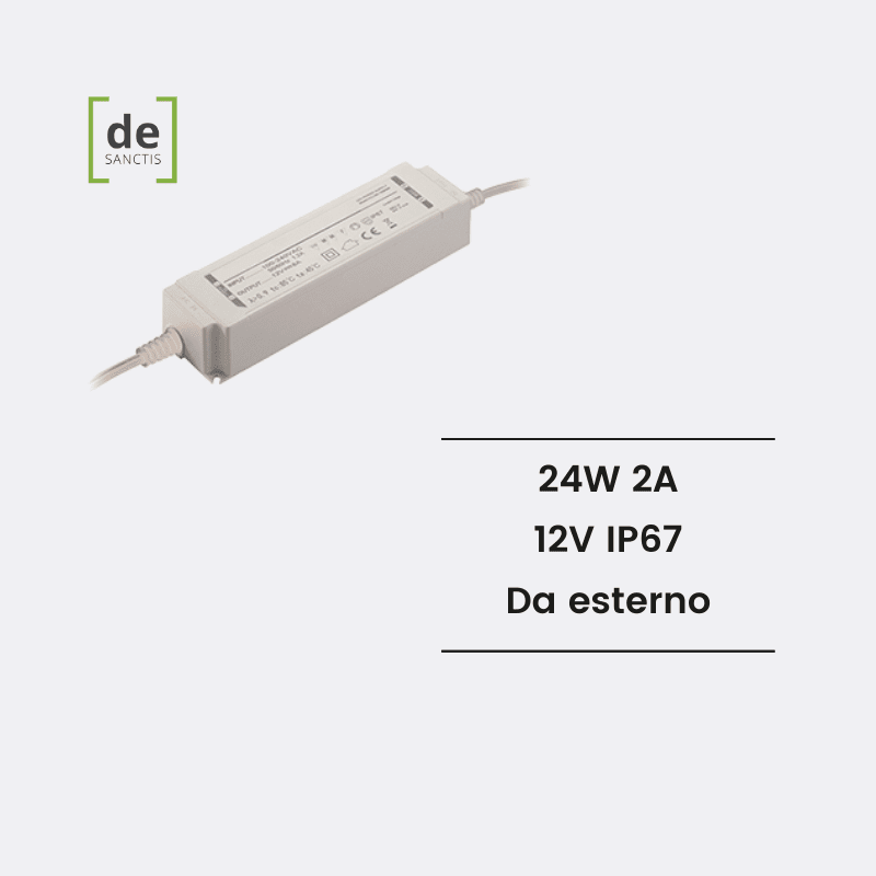 Alimentatore 24w 12V 2a ip67 – de Sanctis Light & Design