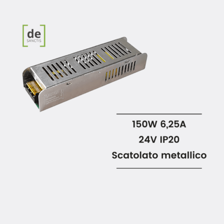 Alimentatore scatolato metallico 150W DEIS-150W24V 24V DE SANCTIS LIGHT & DESIGN