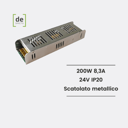 Alimentatore scatolato metallico 200W DEIS-200W24V 24V DE SANCTIS LIGHT & DESIGN