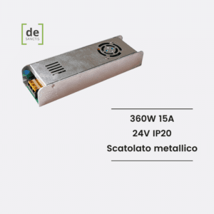 Alimentatore scatolato metallico 360W DEIS-360W24V 24V DE SANCTIS LIGHT & DESIGN