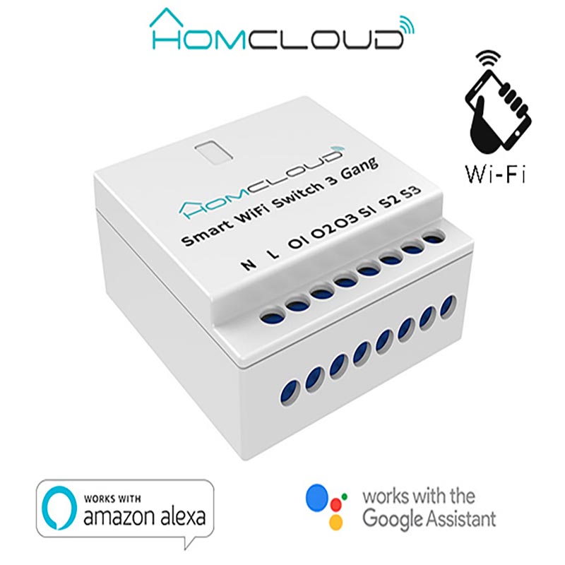 Interruttore Intelligente Wi-Fi 3 canali da incasso – Homcloud