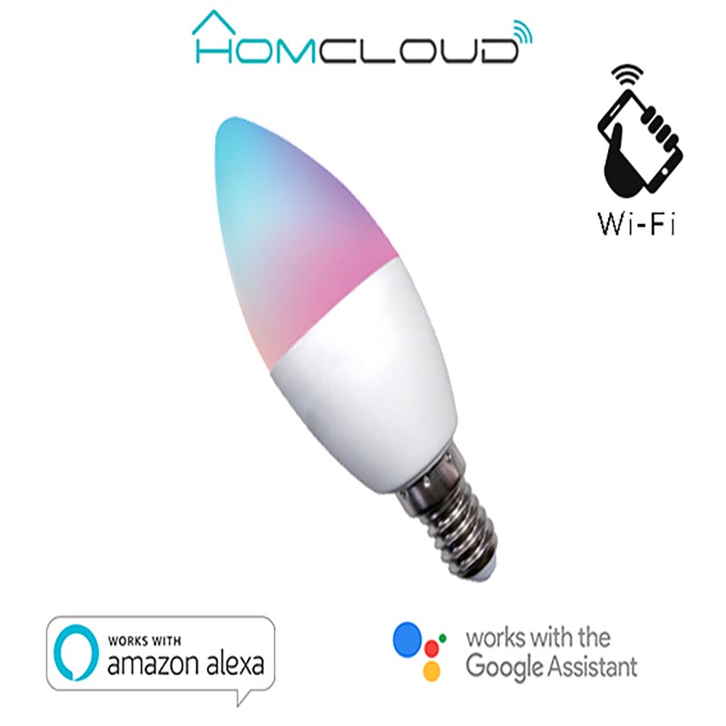 Lampadina Wi-FI RGB + Bianco caldo E14 C37 dimmerabile – Homcloud