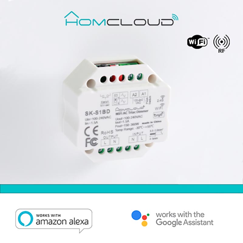 Smartluce Dimmer a Taglio di Fase Wifi per Collegamenti Smart