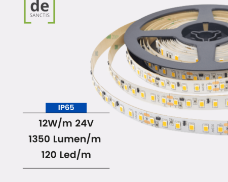 STRISCIA LED STRIP LED PERFORMANTE 12W/M IP65 DE SANCTIS LIGHT DESIGN