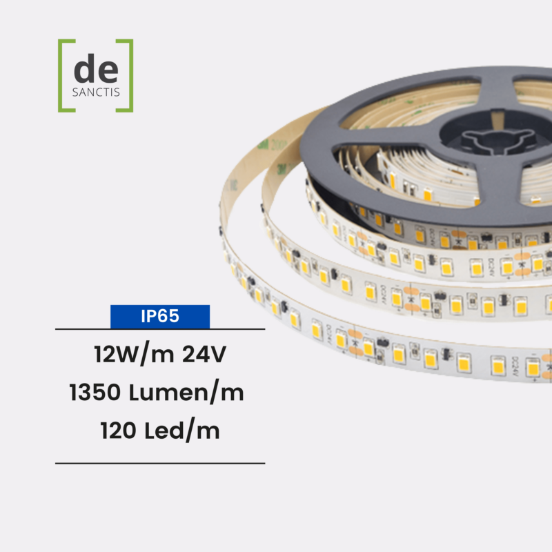 STRISCIA LED STRIP LED PERFORMANTE 12W/M IP65 DE SANCTIS LIGHT DESIGN