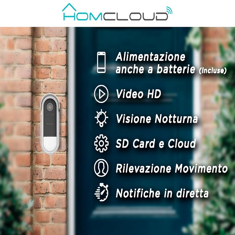 Videocitofono e campanello Smart WiFi 15S Outdoor di HomCloud