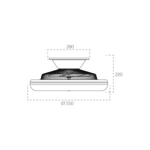 Ventilatore Led Aliseo Disegno tecnico