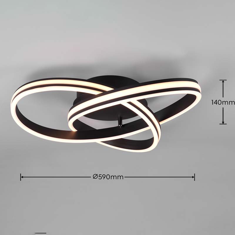 GHY Ventilatore A Soffitto Con Luci LED Dimmerabili E Telecomando - Plafoniera Moderna Ad Anello, Velocità Regolabile Per Soggiorno E Camera