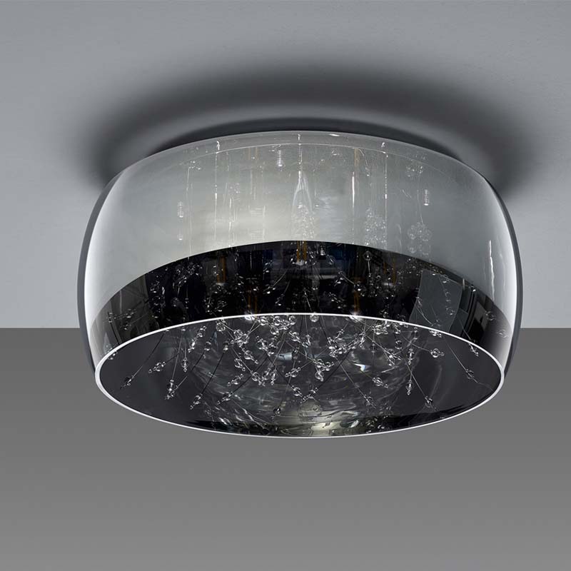 Plafoniera Led in vetro fumé Crystel D. 34/50 cm E14 3/5 lampadine – Trio  Lighting