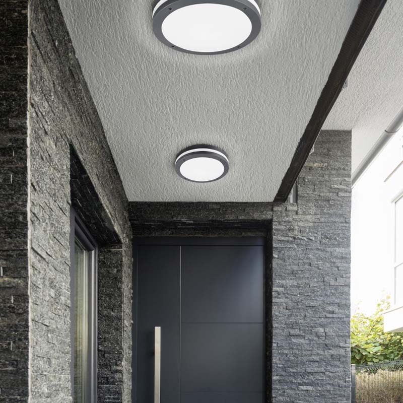 Plafoniera Led per esterni Piave con sensore di movimento IP54 D. 30 cm-  Trio Lighting