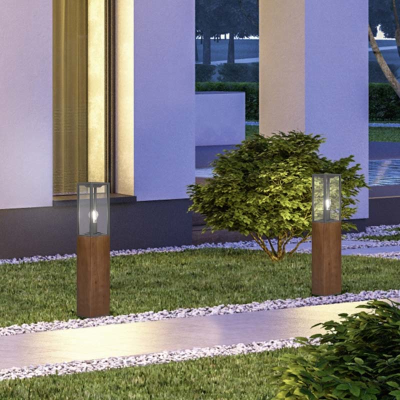 Piantana da esterno Led Garonne rettangolare E27 IP44 H. 80 cm- Trio  Lighting